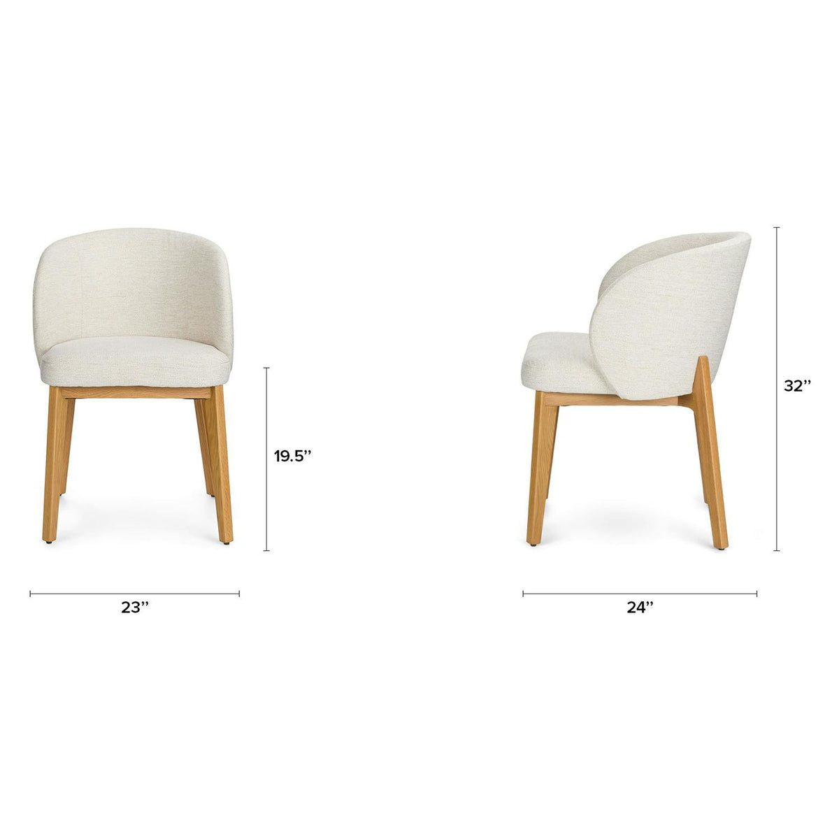 Alta Dining Armchair - Oak and Camellia Ivory