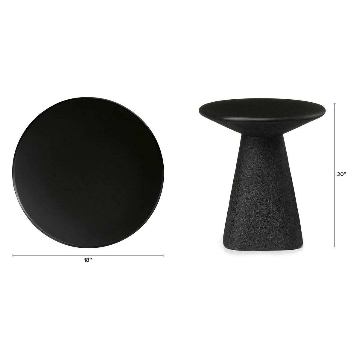 Ozetta Concrete Side Table - Moonlit Black