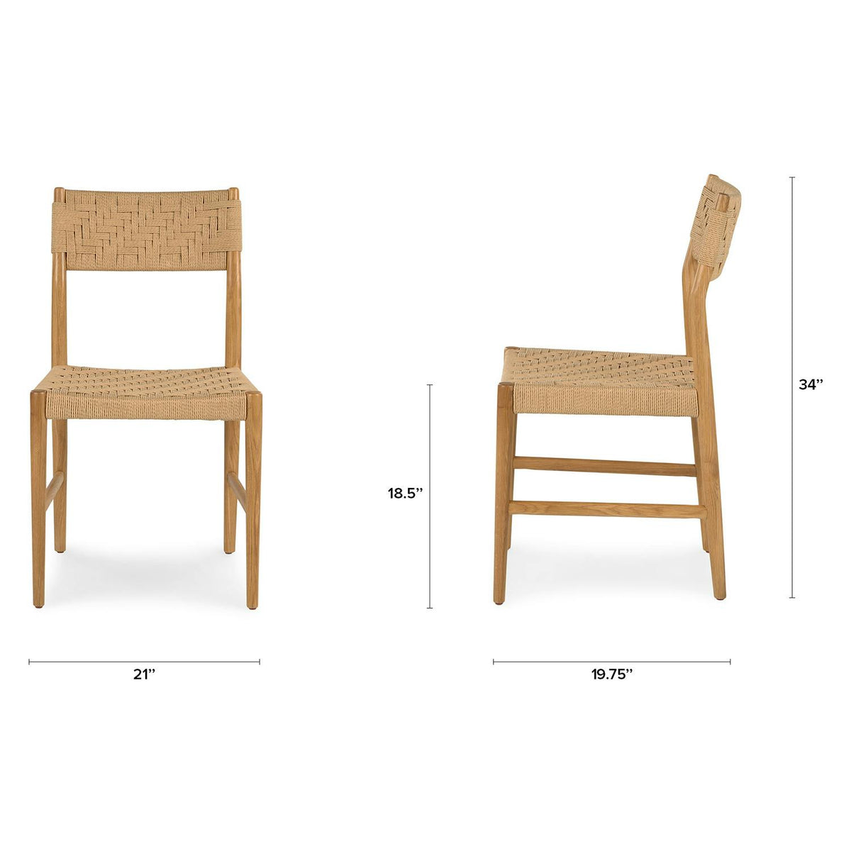Wosla Corded Dining Chair - Oak