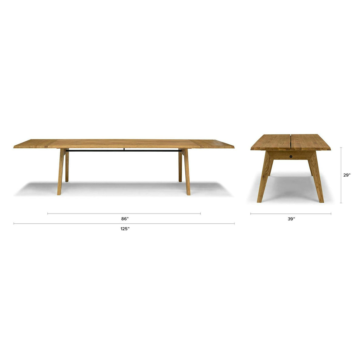 Madera 86" - 125" Solid Wood Extendable Dining Table - Oak