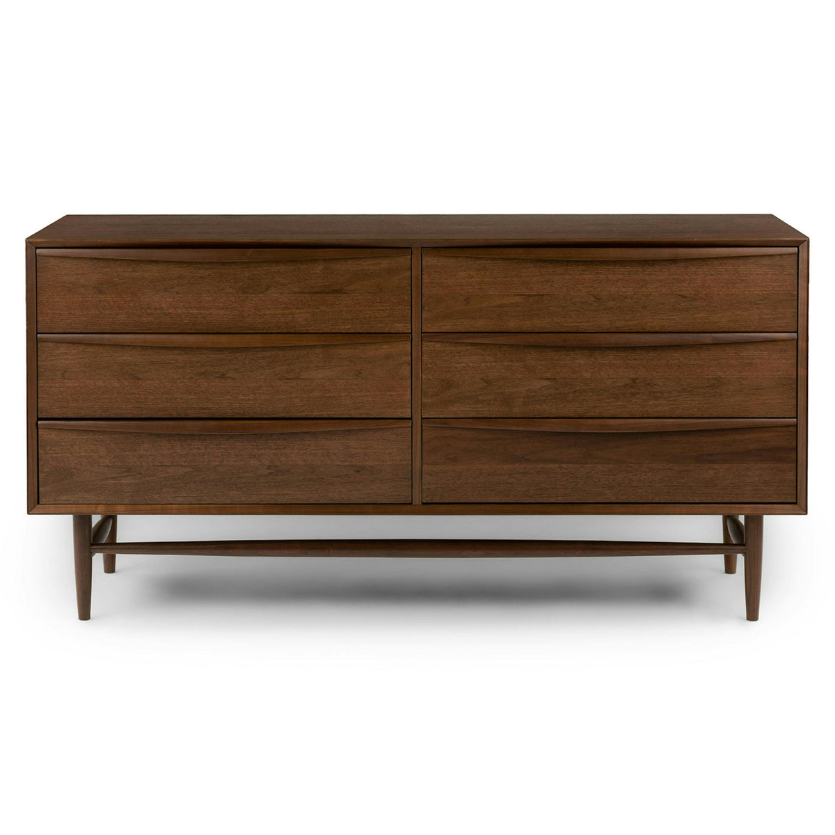 Lenia 6-Drawer Double Dresser - Walnut
