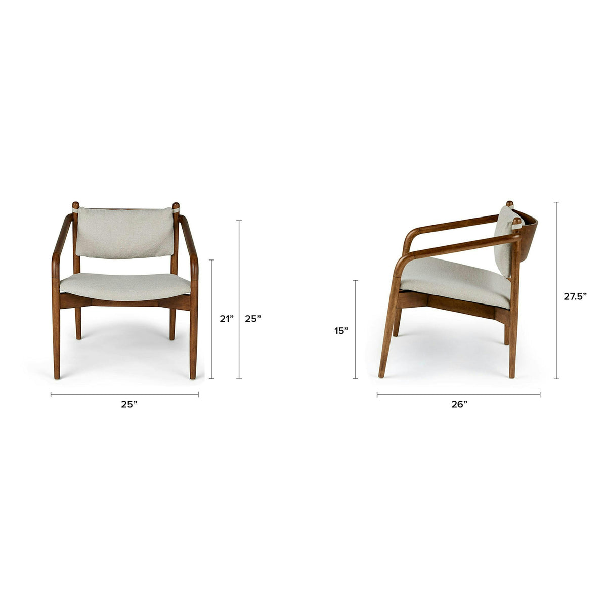 Lento 25" Lounge Chair - Chalk Gray