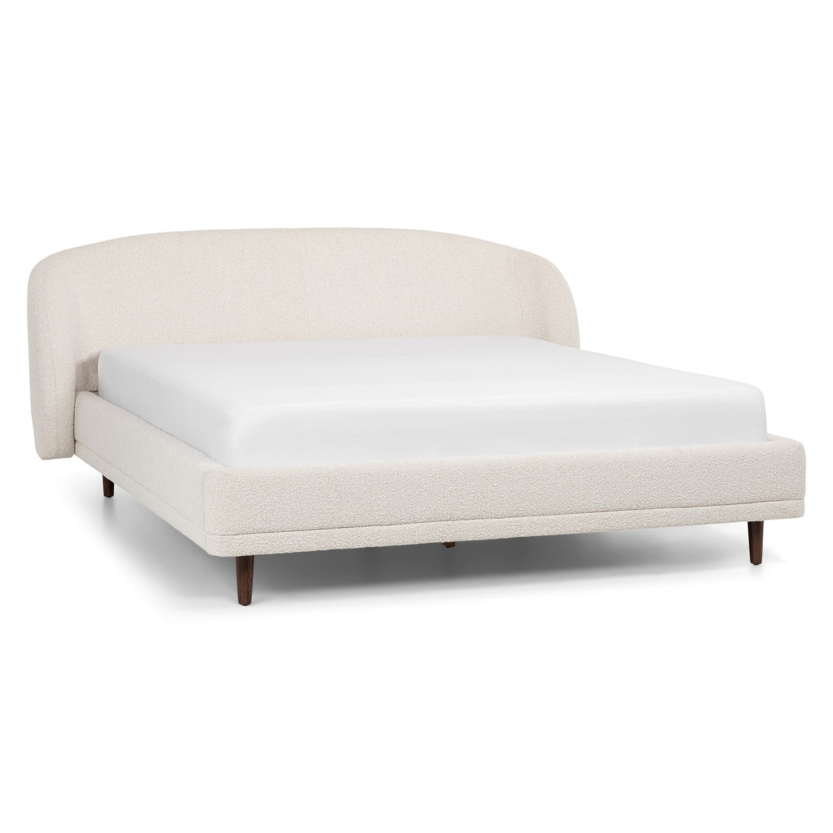Kayra King Upholstered Bed - Ivory Bouclé