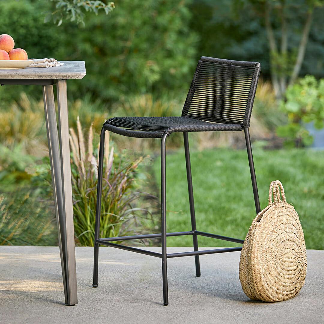 Zina Outdoor Counter Stool - Ember Black
