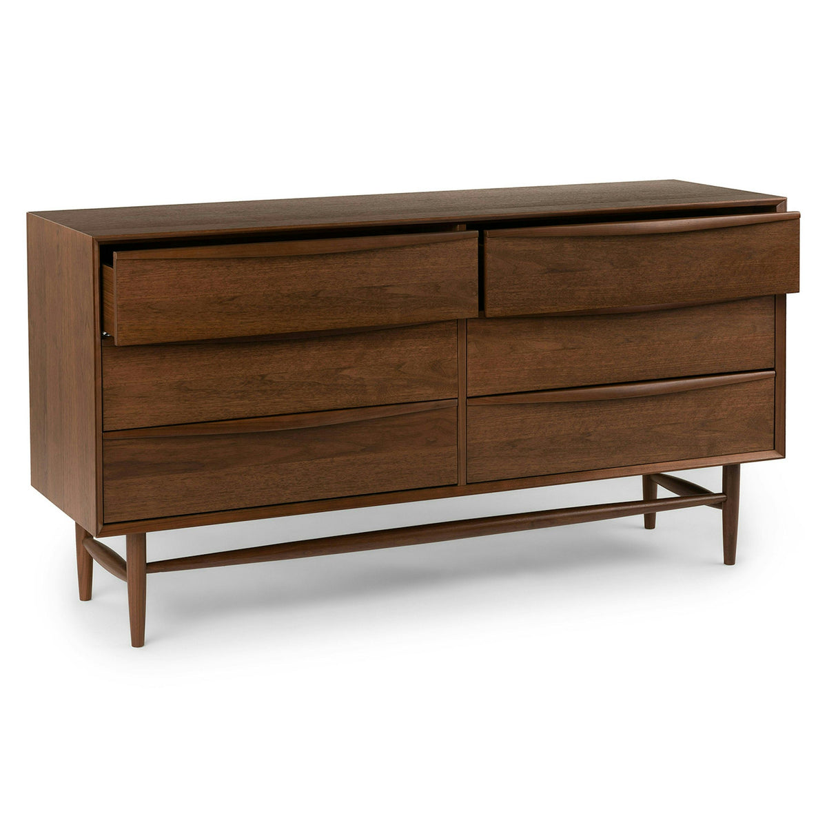Lenia 6-Drawer Double Dresser - Walnut