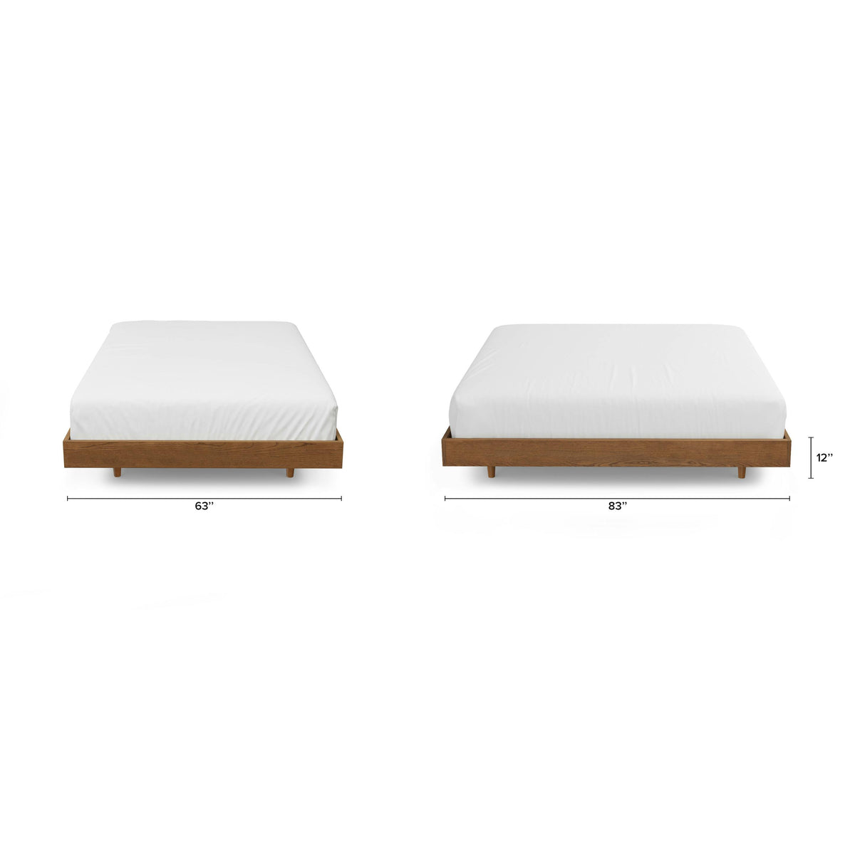 Basi Queen Bed Frame - Smoked Oak