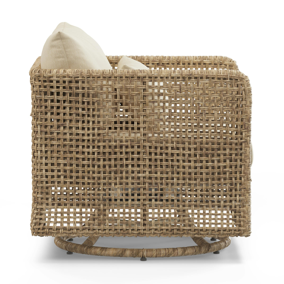 Robbi 32.5" Outdoor Swivel Chair - Dravite Ivory