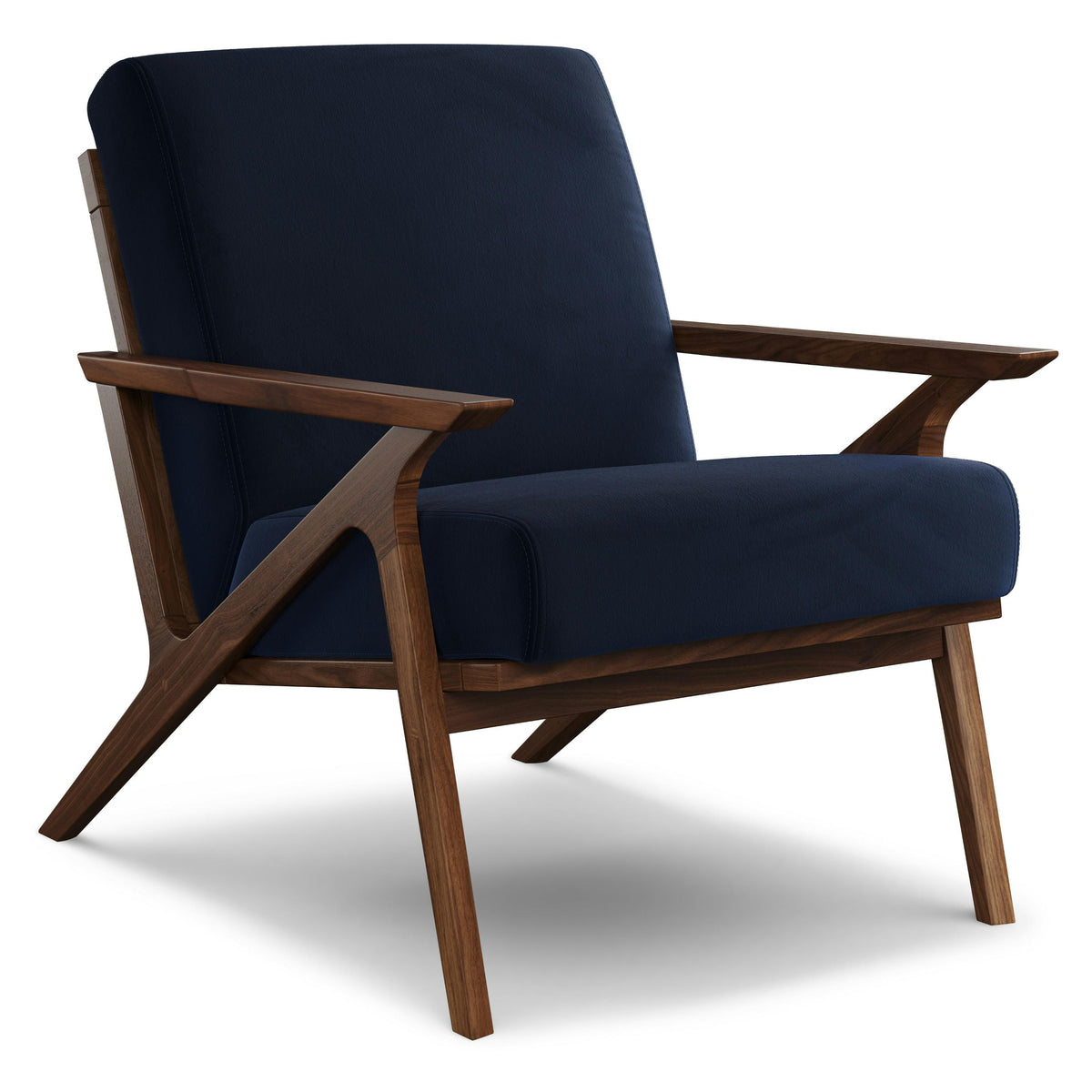 Otio 26" Velvet Lounge Chair - Walnut and Hale Ink