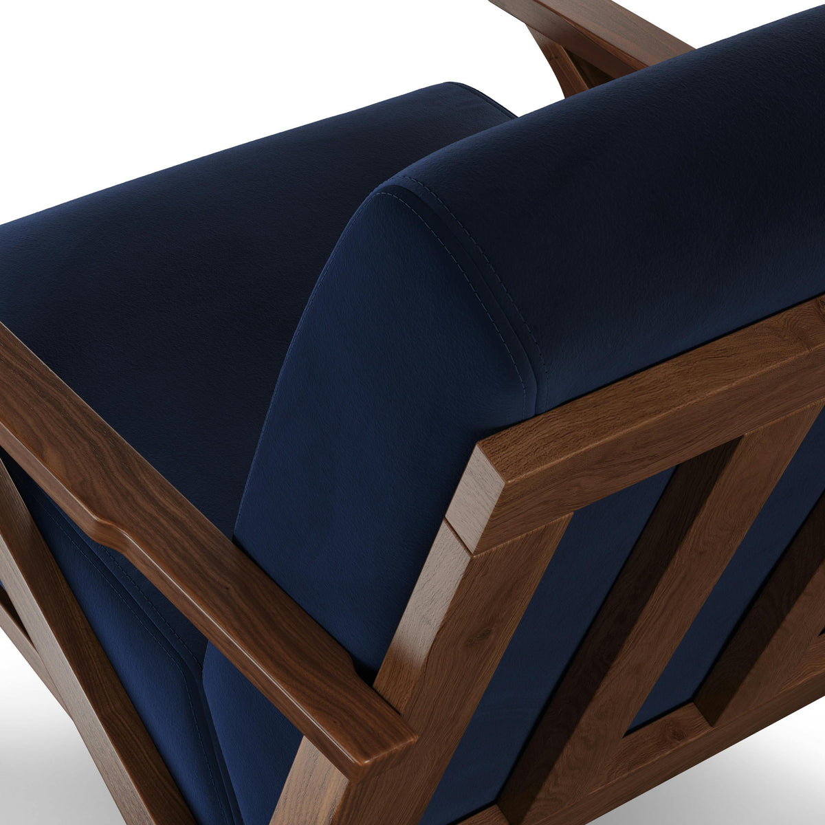 Otio 26" Velvet Lounge Chair - Walnut and Hale Ink