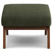 Otio 22" Velvet Ottoman - Walnut and Hale Fir Green