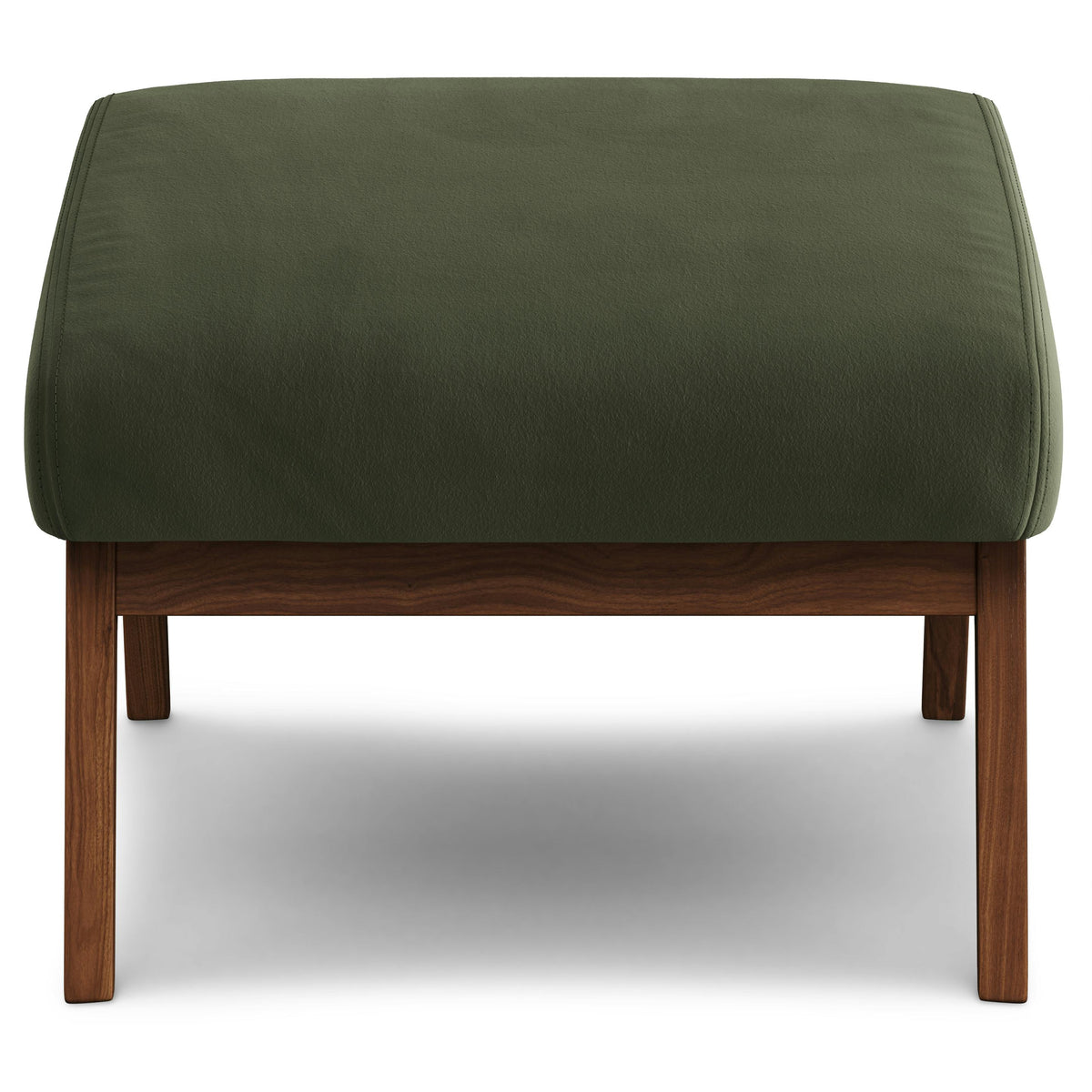 Otio 22" Velvet Ottoman - Walnut and Hale Fir Green