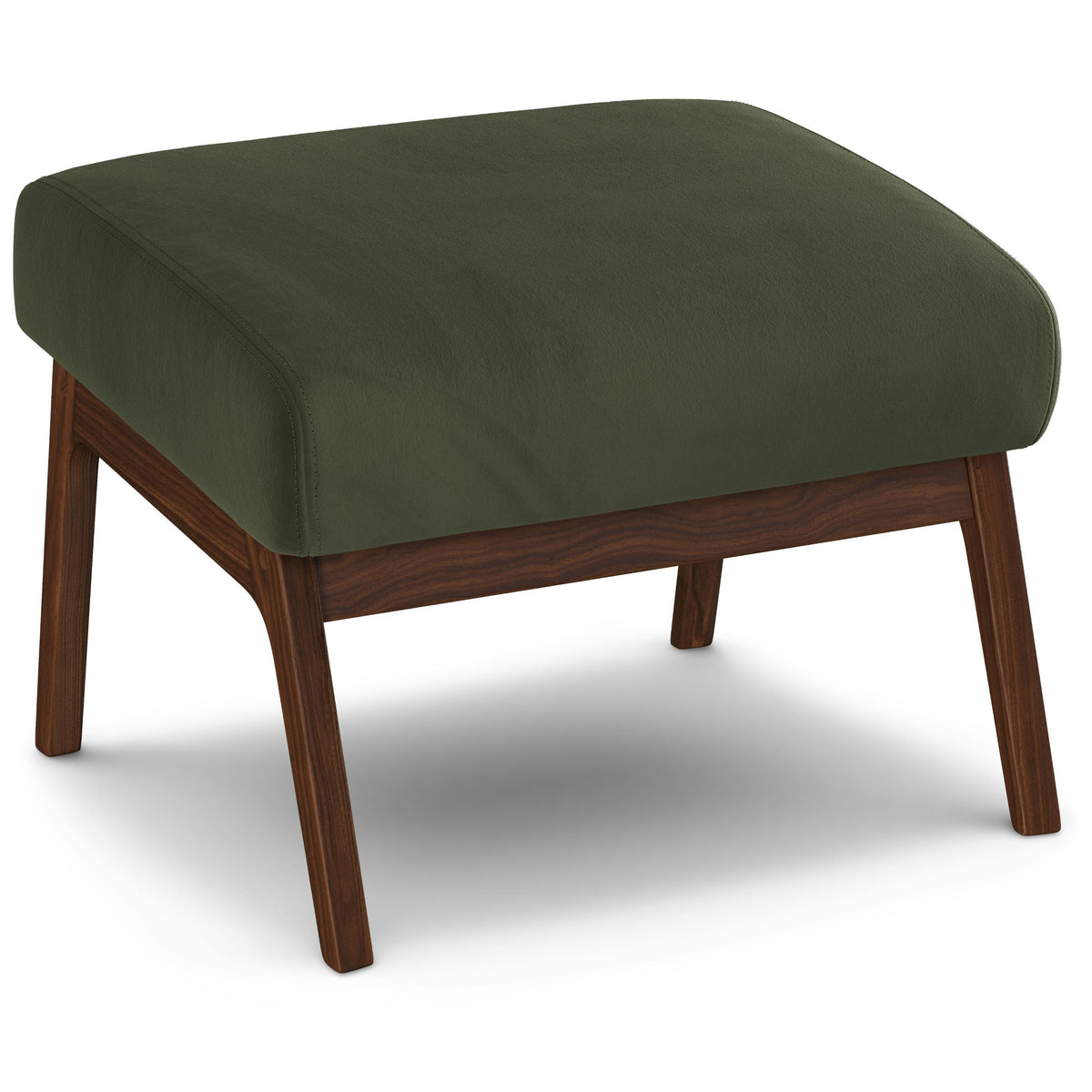 Otio 22" Velvet Ottoman - Walnut and Hale Fir Green