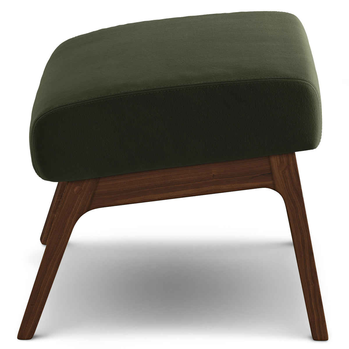 Otio 22" Velvet Ottoman - Walnut and Hale Fir Green