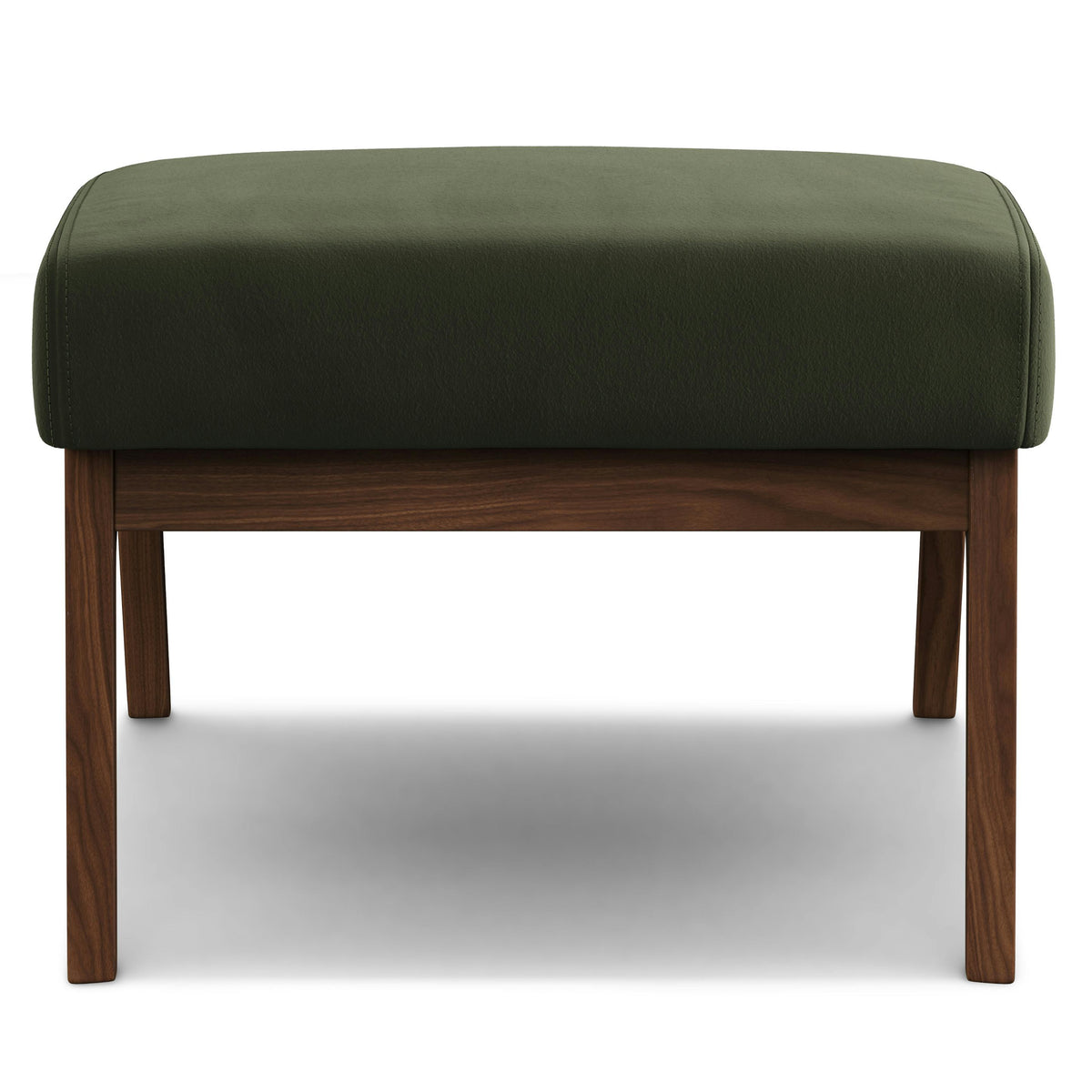 Otio 22" Velvet Ottoman - Walnut and Hale Fir Green
