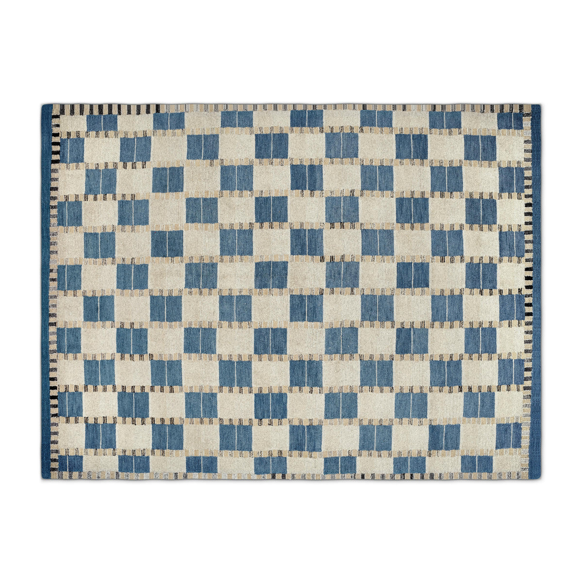 Jaris 8 x 10 Rug - Blue Quilt Checks