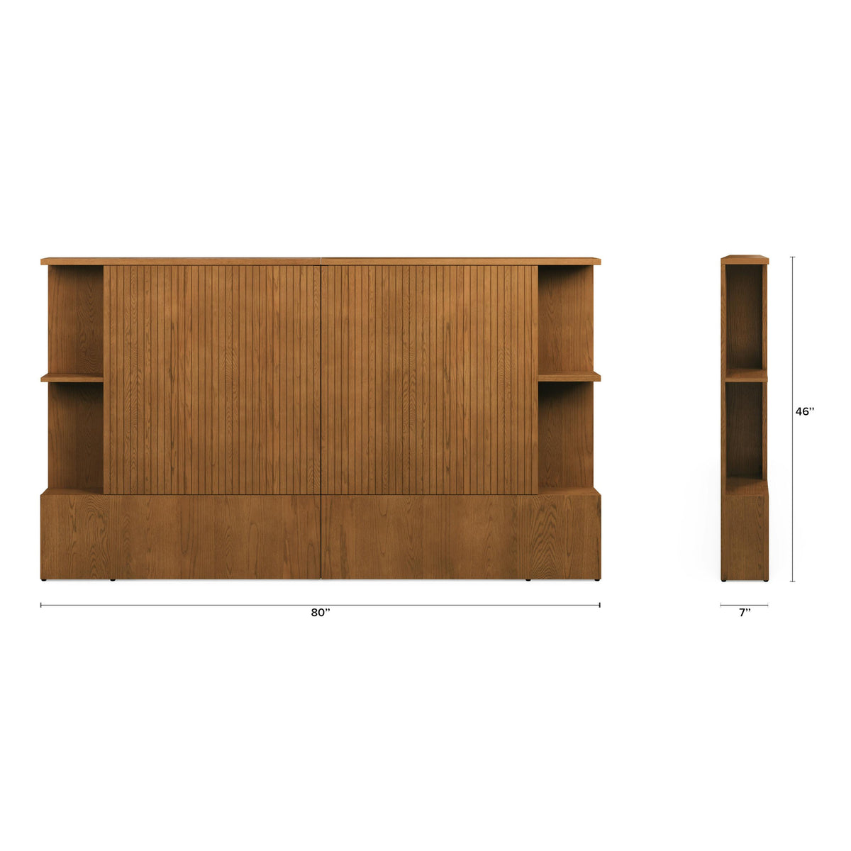 Kouva Queen Storage Headboard - Smoked Oak