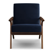Otio 26" Velvet Lounge Chair - Walnut and Hale Ink