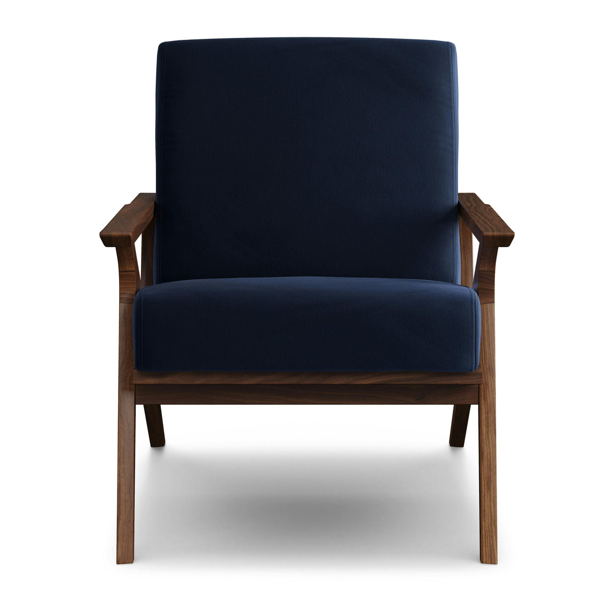 Otio 26" Velvet Lounge Chair - Walnut and Hale Ink