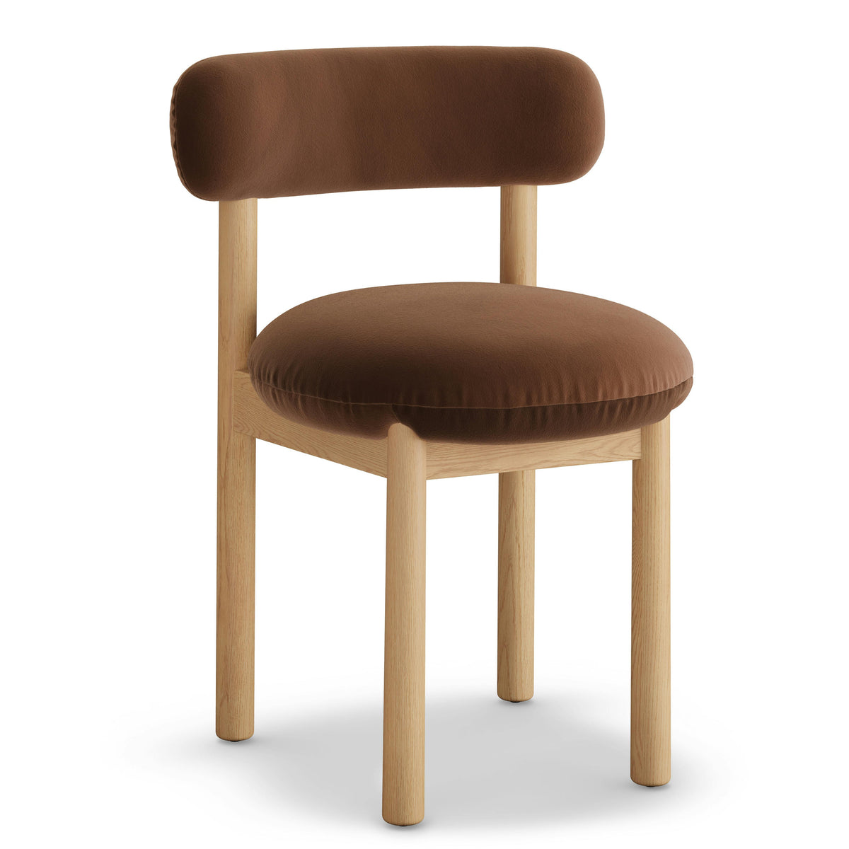 Munk Velvet Dining Chair - White Oak and Hale Earth