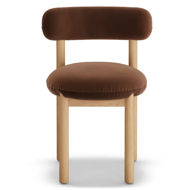 Munk Velvet Dining Chair - White Oak and Hale Earth