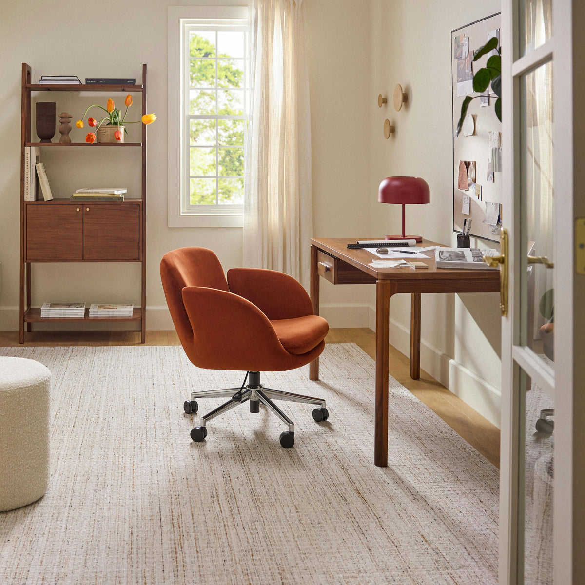 Velvet Office Chair - Hale Rust
