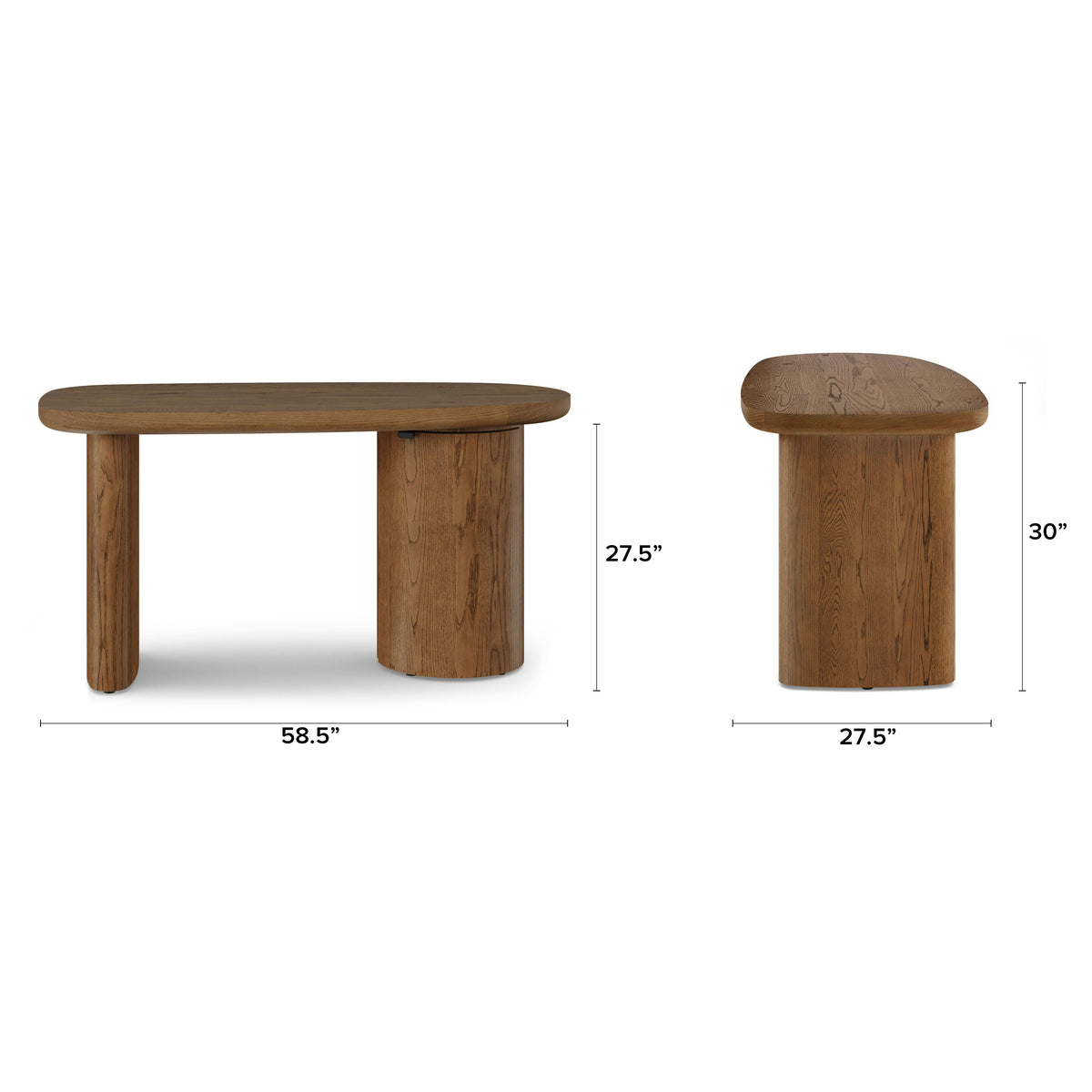 Baarlo 58.5" Desk - Smoked Oak