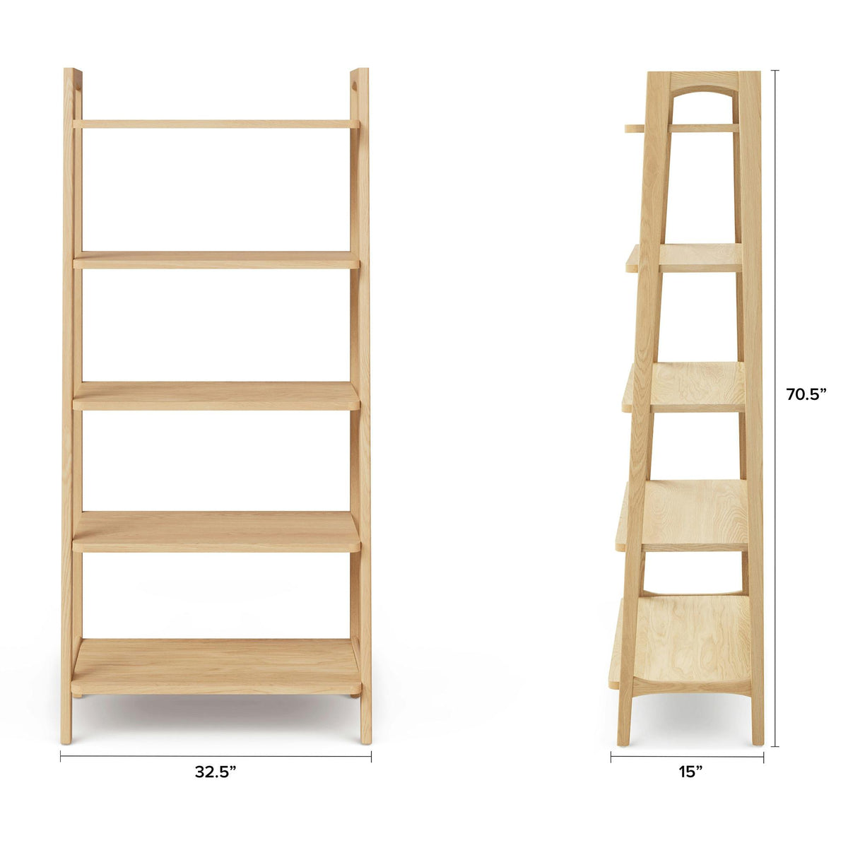 Krossa 32.5" Shelving Unit, Tall - White Oak