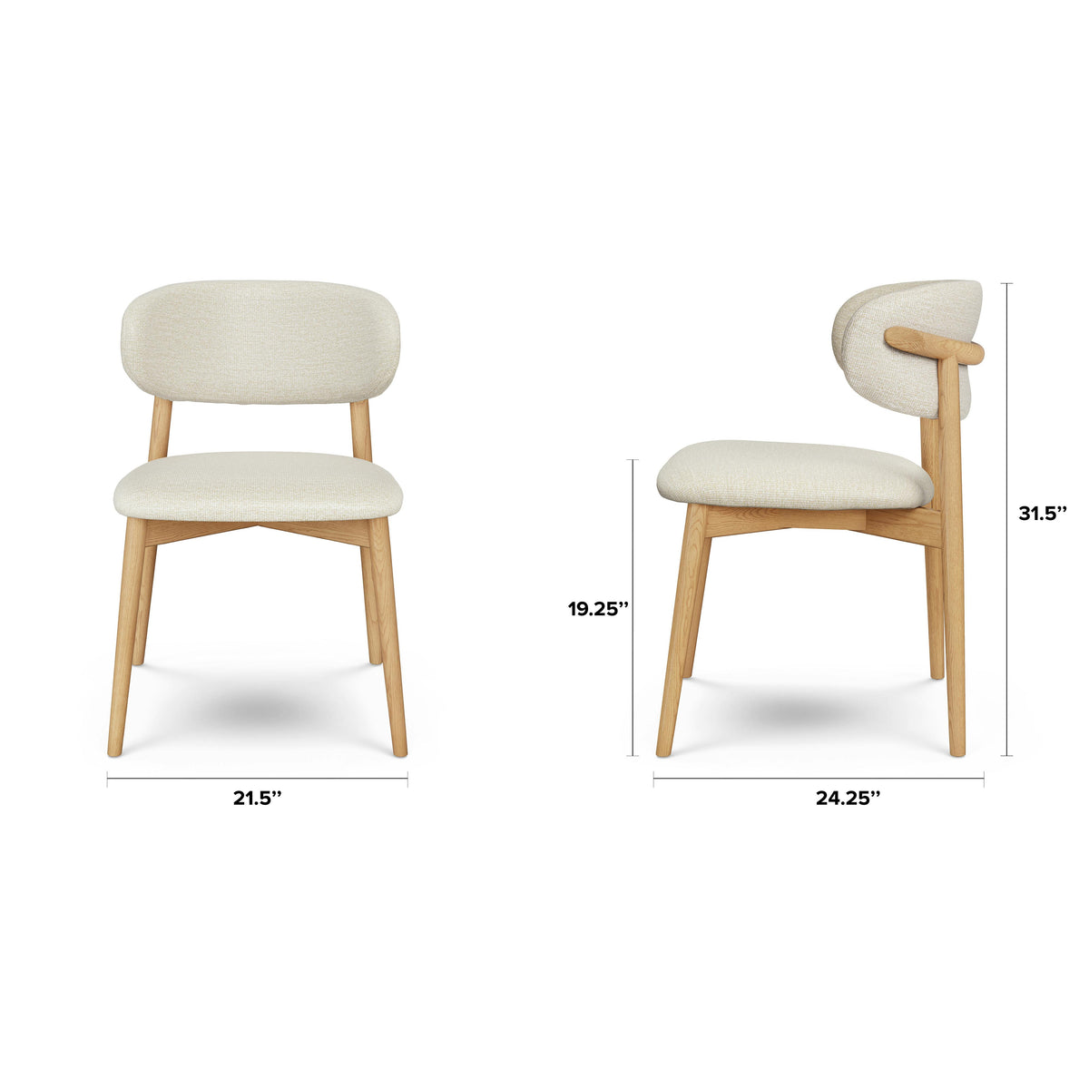 Odin Dining Chair - White Oak and Camelia Ivory