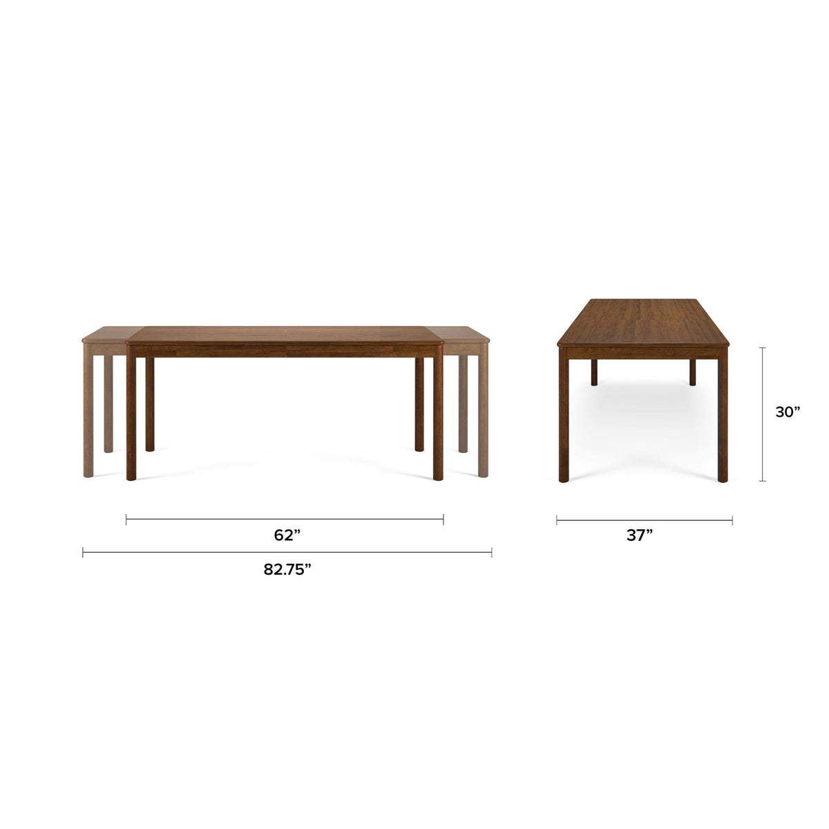 Heidi 62" - 82.75" Extendable Dining Table - Walnut