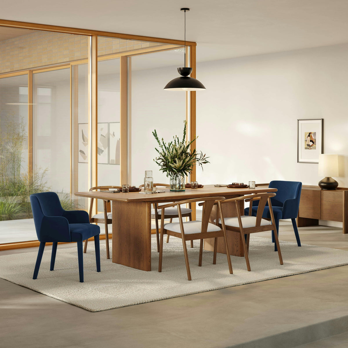 Harris Velvet Dining Armchair - Hale Navy
