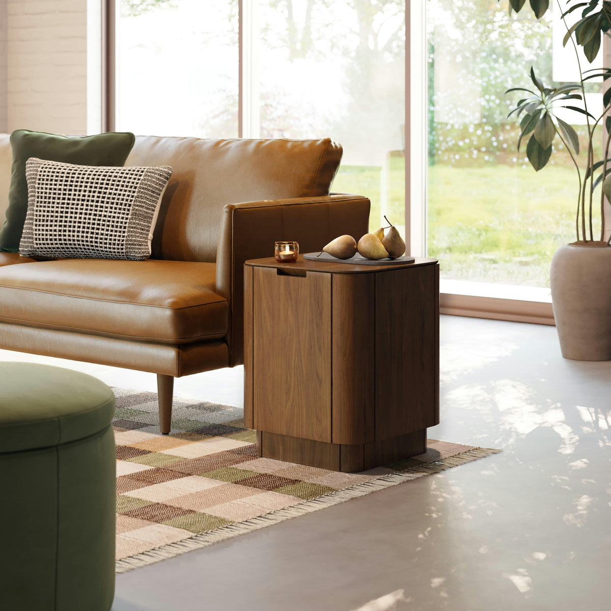 Moa Storage Side Table - Walnut