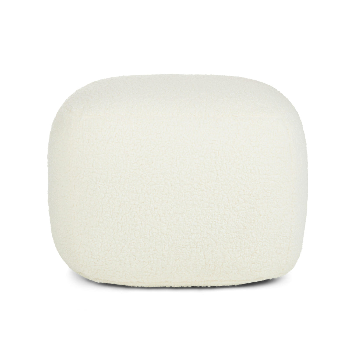 Petter 25" Pouf - Short Shearling White