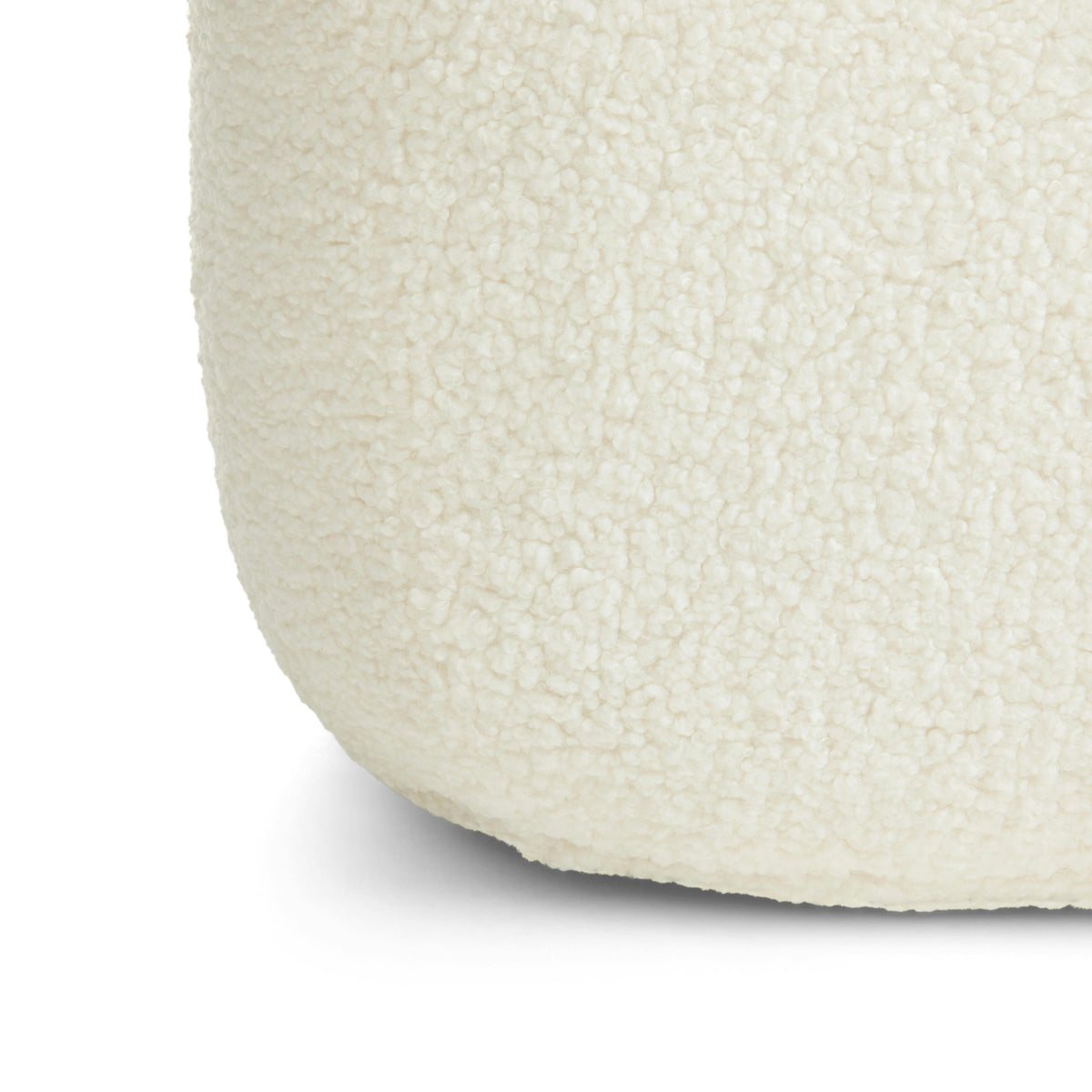 Petter 25" Pouf - Short Shearling White