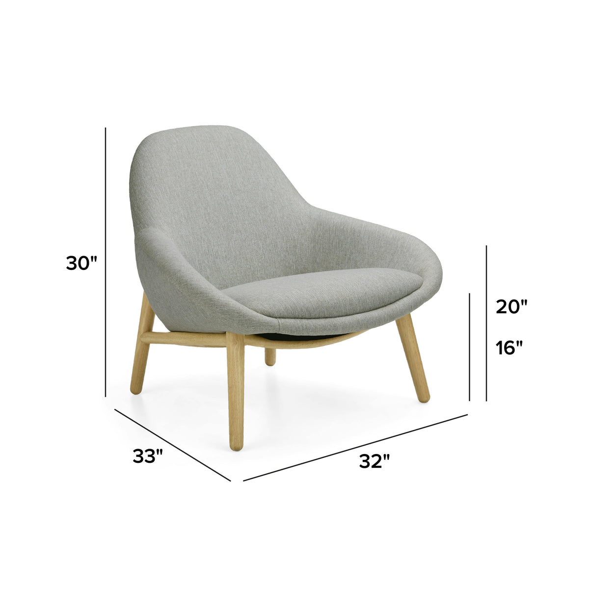 Sunny 32" Lounge Chair - Seasalt Gray