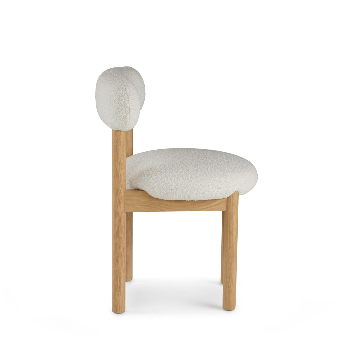 Munk Dining Chair - White Oak and Ivory Wool Bouclé