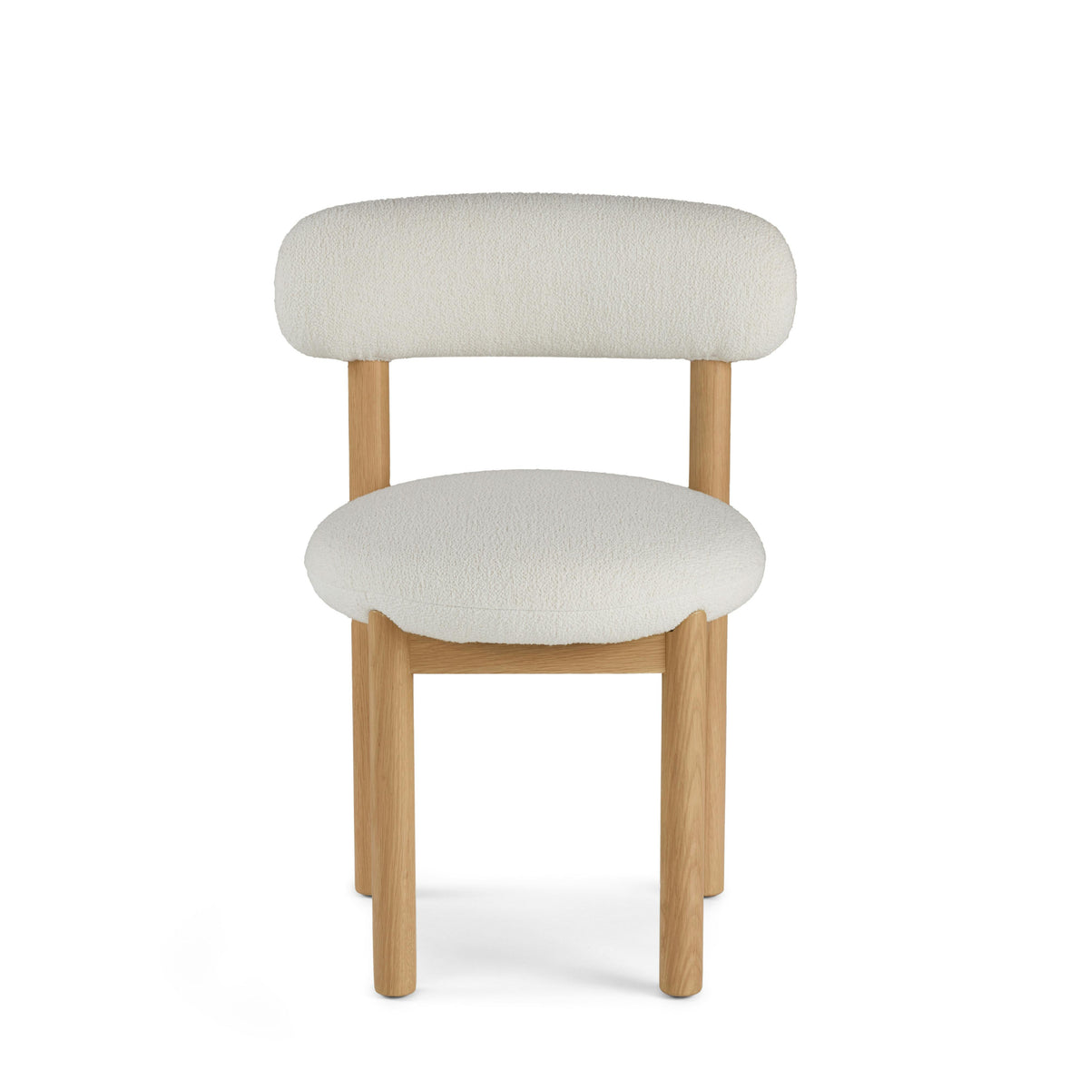 Munk Dining Chair - White Oak and Ivory Wool Bouclé