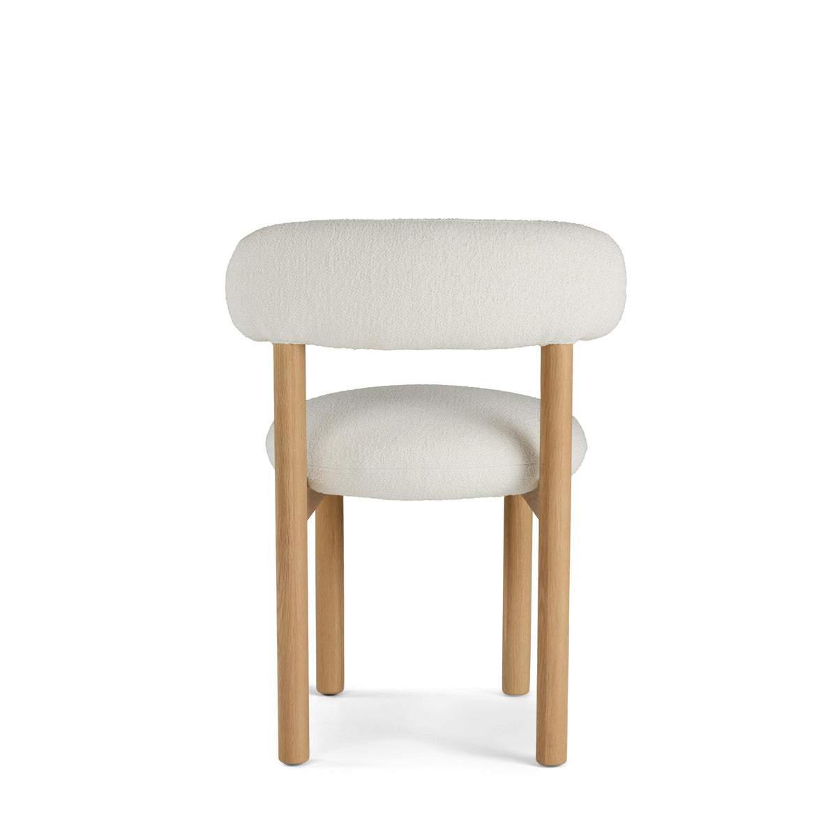 Munk Dining Chair - White Oak and Ivory Wool Bouclé