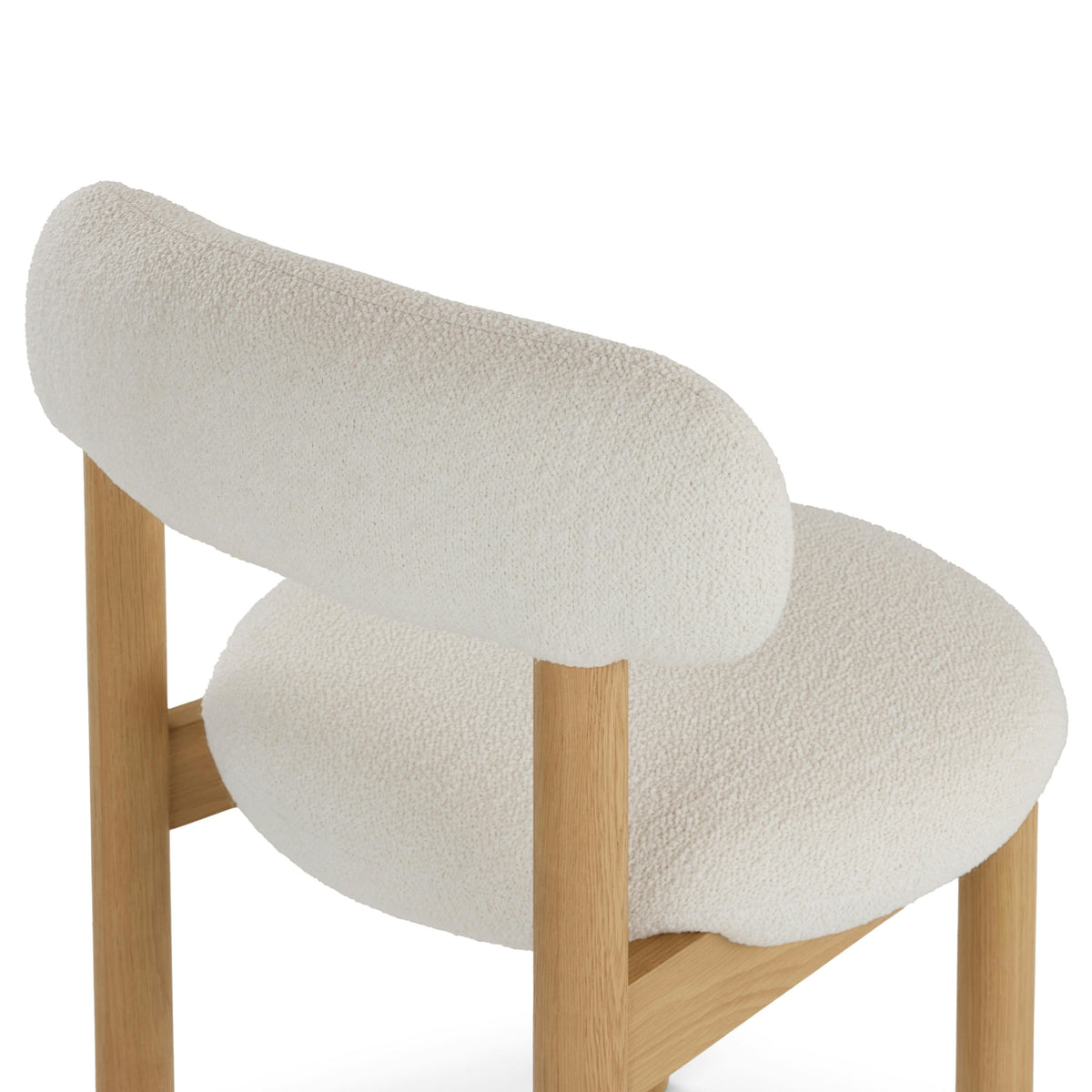 Munk Dining Chair - White Oak and Ivory Wool Bouclé