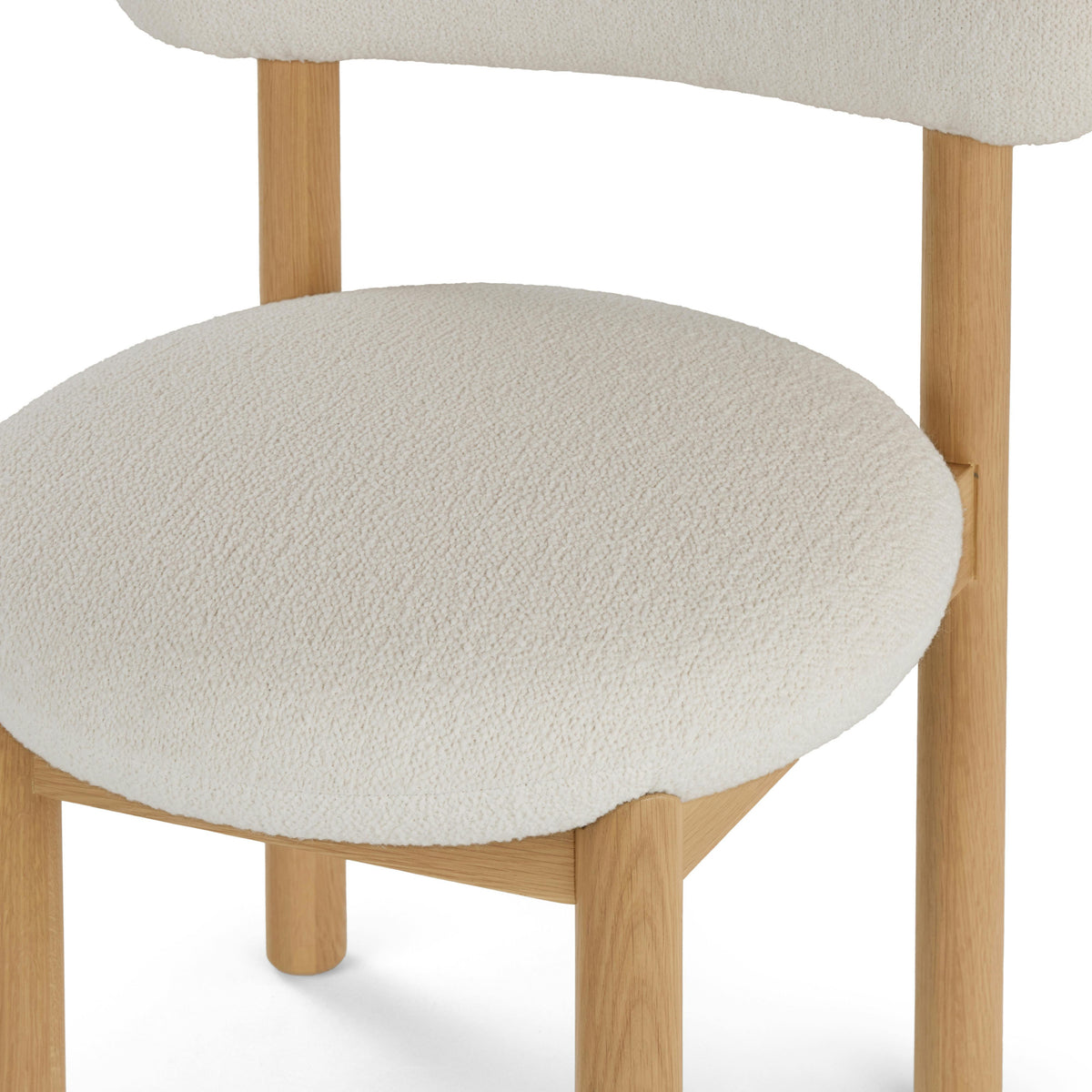 Munk Dining Chair - White Oak and Ivory Wool Bouclé