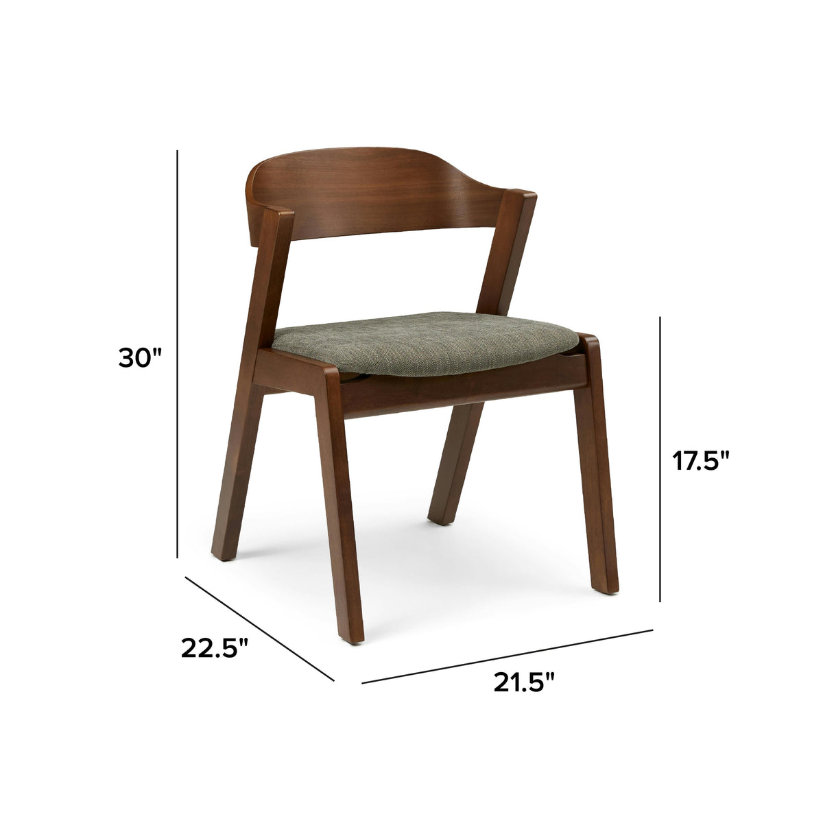 Meja Dining Chair - Walnut and Algonquin Green