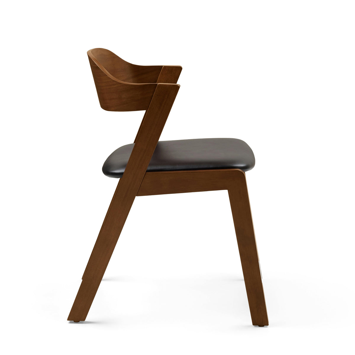 Meja Leather Dining Chair - Walnut and Oxford Black