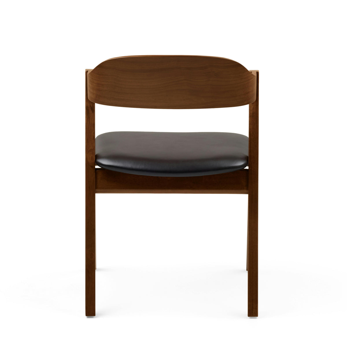 Meja Leather Dining Chair - Walnut and Oxford Black