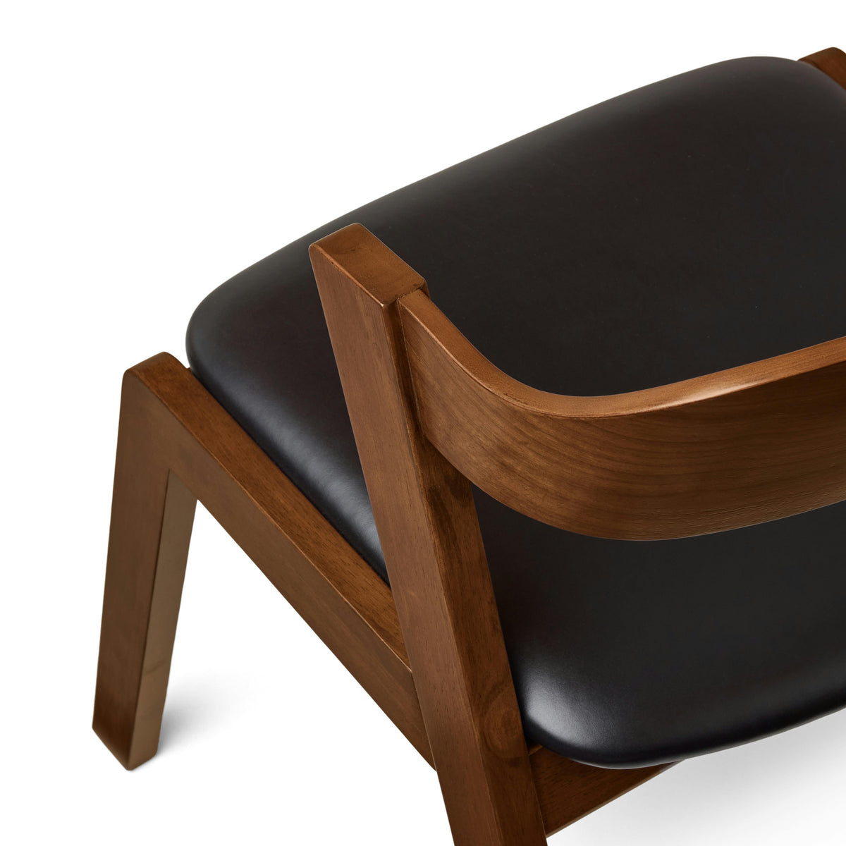 Meja Leather Dining Chair - Walnut and Oxford Black