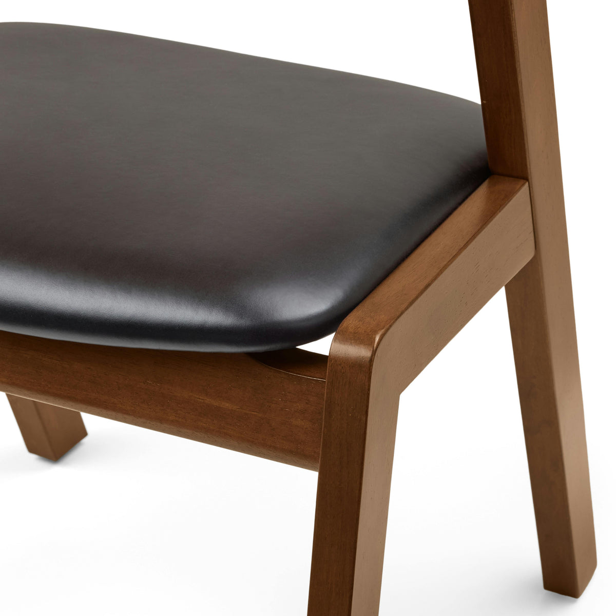 Meja Leather Dining Chair - Walnut and Oxford Black