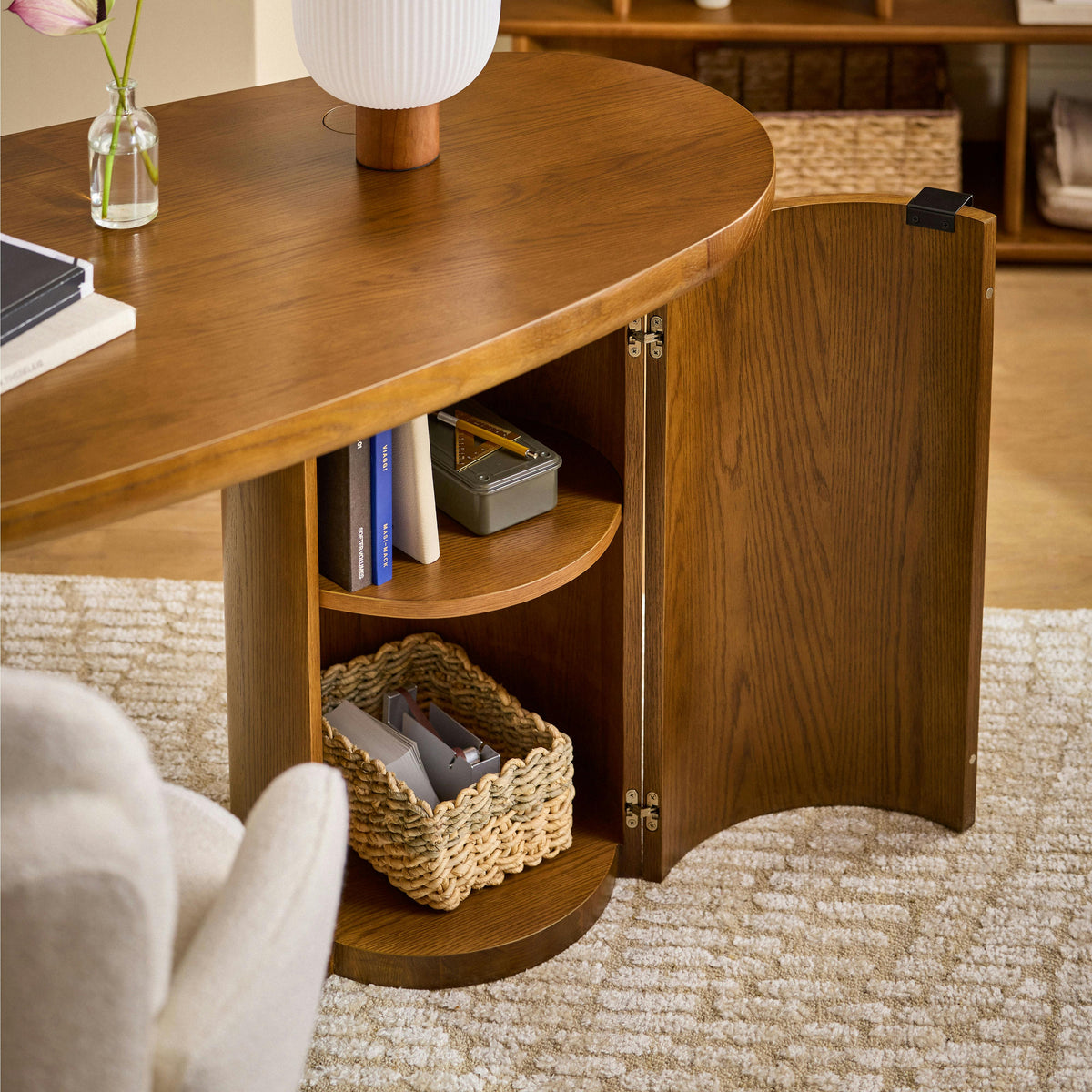 Baarlo 58.5" Desk - Smoked Oak
