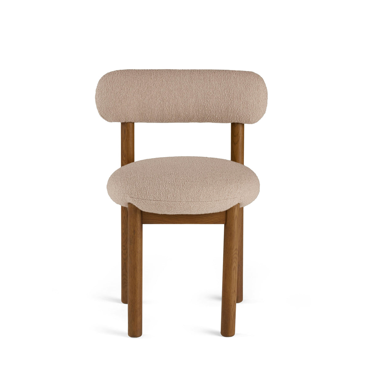 Munk Dining Chair - Smoked Oak and Sandstone Wool Bouclé
