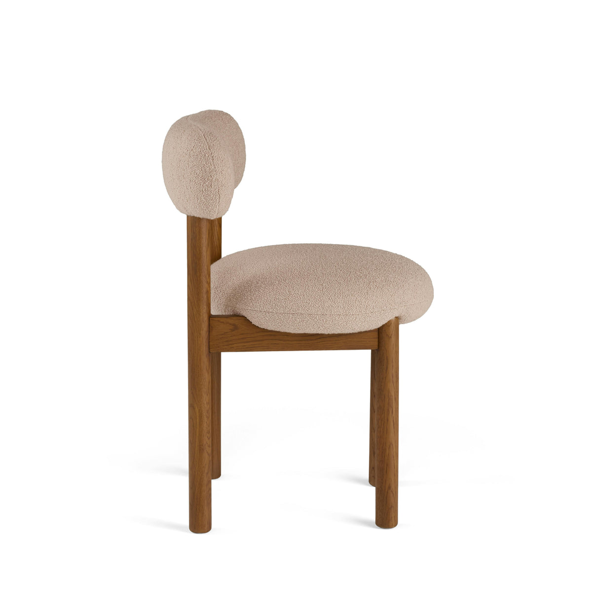 Munk Dining Chair - Smoked Oak and Sandstone Wool Bouclé