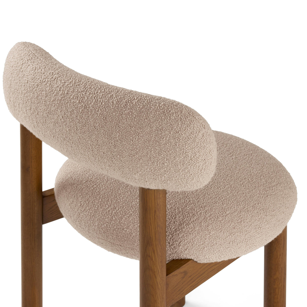 Munk Dining Chair - Smoked Oak and Sandstone Wool Bouclé