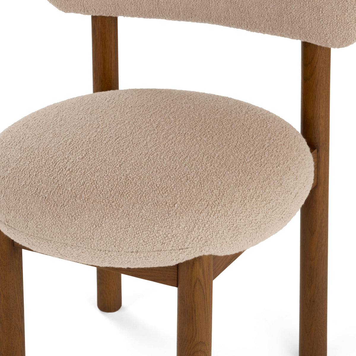Munk Dining Chair - Smoked Oak and Sandstone Wool Bouclé