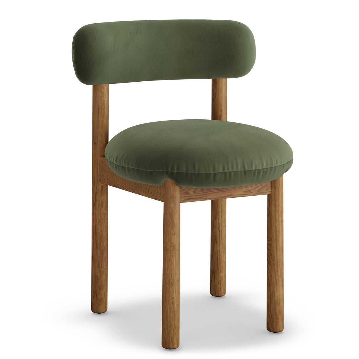 Velvet Dining Chair - Smoked Oak and Hale Fir Green